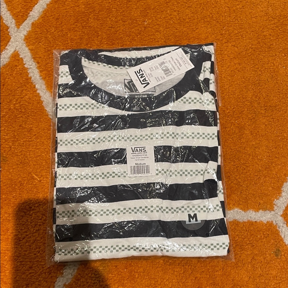 Vans Navy and White Striped Tee
